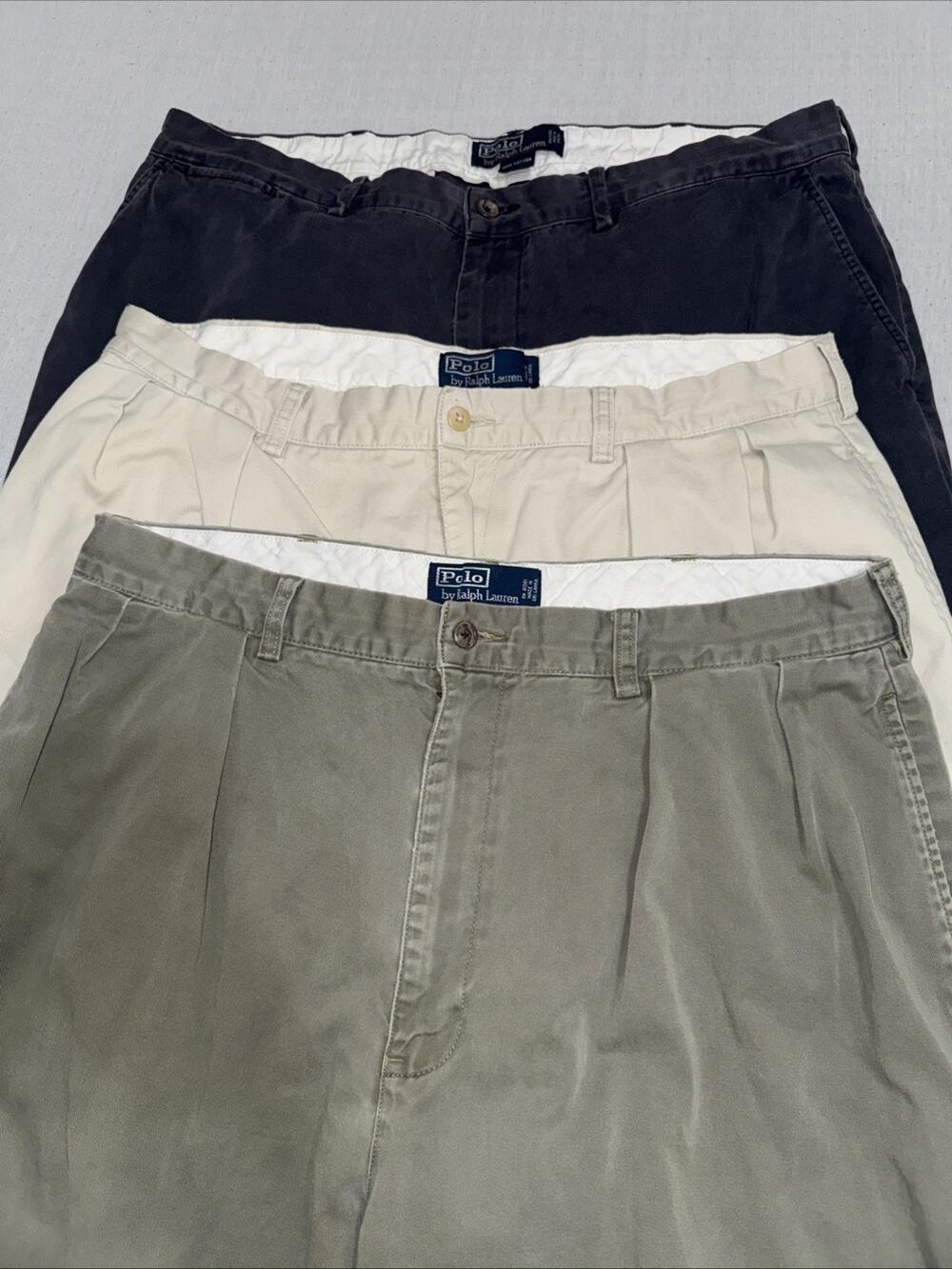 Vintage LOT 3 Polo Ralph Lauren Pants Men's 38x32 Andrew Pleated Straight